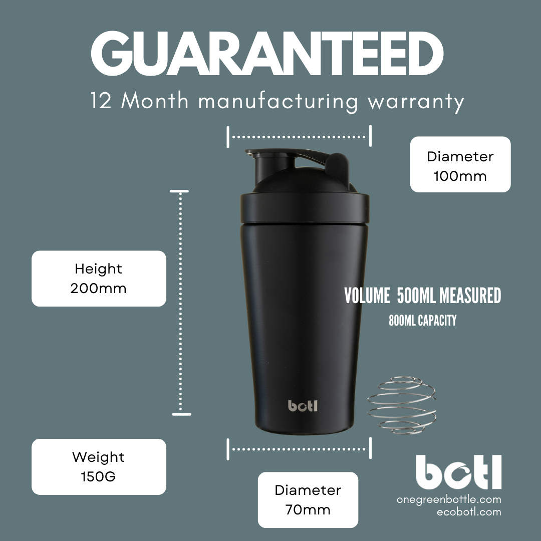 500ml Scratch resistant stainless steel Gym Shaker/blender bottle – Have  you got the Botl ( Black) – One Green Bottle – Sustainable Stainless Steel  Water Bottles Lunchboxes and cups