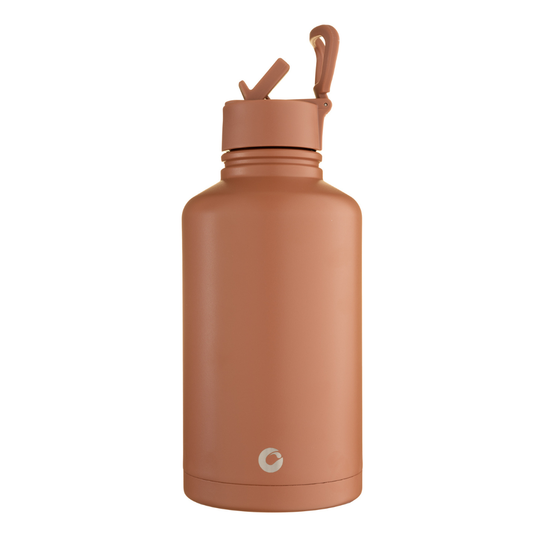 Mocha Brown Water Bottle, Reusable Stainless Steel