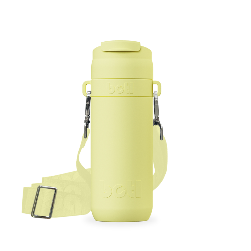 400ml Brew Flask - Reusable insulated leakproof cup with handle and carry strap - Banana - Image 2